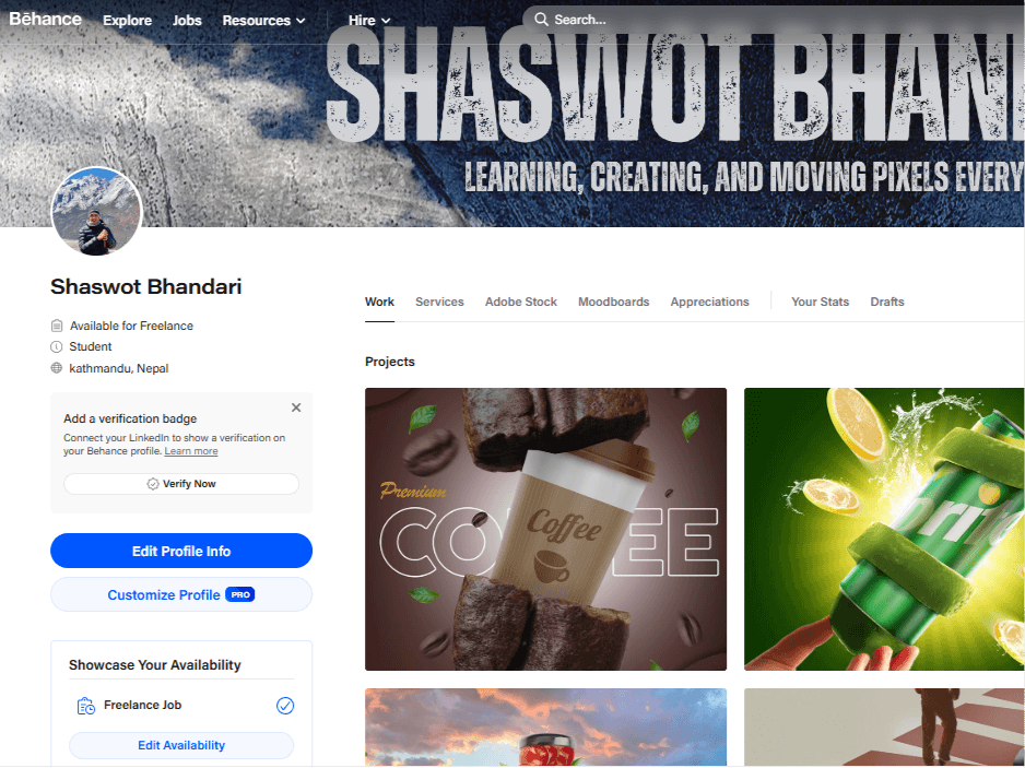 Behance Portfolio - Visual Design project by Shaswot Bhandari